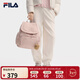 FILA 斐樂(lè )官方女子背包2025秋新款翻蓋雙肩包掛件小熊休閑書(shū)包包 灰藕粉-PK XS