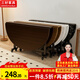 折疊餐桌家用8-10人多功能大圓桌帶轉盤(pán)小戶(hù)型飯桌餐廳桌子 黑胡桃1.5米單桌【9-10人】