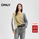 ONLY冬季慵懶設計感撞色圓領(lǐng)綁帶針織衫女|124413007 C07 乃坂綠色 M 165/84A