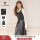 香影法式灰色波點(diǎn)套裝女2025冬裝新款含羊毛吊帶半身裙毛呢兩件套 中灰 S