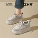 ZHR小白鞋女2026新款內增高松糕厚底板鞋水鉆女鞋 GR71 香檳色 37