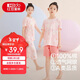 紅豆兒童睡衣男女童純棉家居服青少年春夏薄款短袖三件套裝J3310 140
