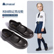 LEPABEAR女童公主鞋春秋新款小學(xué)生校園英倫演出女孩真皮軟底兒童黑色皮鞋 8707亮面 31 內長(cháng)19.8cm