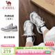 駱駝（CAMEL）追尋徒步鞋情侶穿搭緩震男女網(wǎng)面透氣復古休閑旅游鞋 7052，象牙白/銀，女 【透網(wǎng)】 38