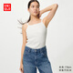 優(yōu)衣庫女裝方領(lǐng)bra吊帶衫帶胸墊打底衫內搭26春夏新款485558 01 乳白色 M