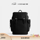 蔻馳（COACH）【禮物】【明星同款】新款男士HITCH大容量真皮雙肩包通勤男包 黑色