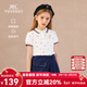 英氏（YEEHOO）女童t恤兒童短袖夏季薄款學(xué)院風(fēng)半袖polo衫女孩中大童裝夏裝新款 小帆船-白色 【棉柔透氣】 130