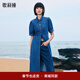 歌莉婭天絲牛仔連衣裙女夏款襯衫式通勤裙子商場(chǎng)同款1B4C4J0J0 80U深牛仔藍 L