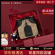CinvaiKrose官方店小c&k包包女包2026新款通勤單肩斜挎水桶包生日情人節禮物 黑啡色【限定禮盒+拉菲草+掛飾】