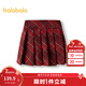 巴拉巴拉女童半身裙春裝短裙兒童格紋百褶裙毛呢時(shí)尚洋氣百搭舒適 紅色調00466 130 cm