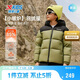 特步（XTEP）童裝兒童絨鎧甲羽絨服高蓬保暖蓬松柔軟外套 沙茶綠 165