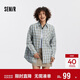 森馬（Semir）[商場(chǎng)同款]長(cháng)袖襯衫女中長(cháng)款格子2025秋寬松落肩襯衣101525105003
