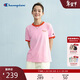 Champion冠軍拼色短袖T恤女25春夏青春校園風(fēng)復古潮牌休閑 粉色  M