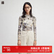 播商場(chǎng)同款復古印花半高領(lǐng)T恤女24秋冬新款修身打底衫BDR4YD3998 Y74緗葉花 M