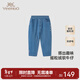 英氏（YEEHOO）【商場(chǎng)同款】?jì)和Ｗ醒澢锒緭u粒絨女童褲子防靜電 中牛仔藍 90 cm（建議身高78-90cm）