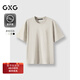 GXG男裝多色短袖T恤寬松潮流英文休閑上衣25年夏新品#G25D442265 淺卡其 L