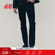 H&M男裝休閑褲簡(jiǎn)約通勤柔軟氣質(zhì)潮流直筒寬松時(shí)尚斜紋布長(cháng)褲1074402 黑色 32 170/82