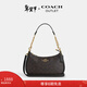 蔻馳（COACH）【新年禮物】奧萊女士女包經(jīng)典標志老花TERI單肩斜挎包麻將包 IM/胡桃木色/黑色