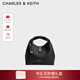 CHARLES&KEITH簡(jiǎn)約手提包菜籃子包斜挎包新年生日禮物送女友CK2-10701618 Black黑色 M