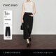 CHIC JOJO【膠囊丹寧】黑色牛仔褲女26春新款四面彈直筒九分褲 織夜黑 L (28)