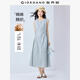 佐丹奴背心長(cháng)裙女夏季新款棉麻綁帶束腰圓領(lǐng)無(wú)袖連衣裙女13465305 59淺藍 M