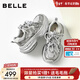 百麗（Belle）星河軌跡潮酷老爹鞋女26春新厚底增高未來(lái)感休閑鞋F3F1DAM6 銀灰色-單里 37 (235mm)