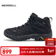 邁樂(lè )（Merrell）運動(dòng)戶(hù)外登山徒步鞋MOAB 3 SYN MID GTX中幫防水男女款防滑戶(hù)外鞋 J500249黑色 男款 43