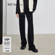 MO&Co.抽繩松緊彈力高腰寬松直筒休閑褲女黑色闊腿褲休閑運動(dòng)褲女 黑色-第2批 M 165
