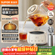 蘇泊爾（SUPOR）全玻璃養生壺煮茶壺1L迷你養生杯煮茶器花茶壺 恒溫壺母嬰級 保溫燒水壺316L帶濾網(wǎng)0膠水SW-10Y03Q