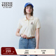 Teenie Weenie小熊女裝簡(jiǎn)約休閑夏季短袖POLO衫T恤時(shí)尚潮流短款上衣 淺卡其色 160/S