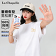 拉夏貝爾（La Chapelle）寬松純棉短袖t恤女2026夏季新款印花打底衫遮肉顯瘦透氣百搭上衣