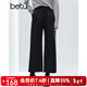 百圖（betu）女裝2025年冬季新款休閑闊腿褲顯瘦寬松高級感九分褲褲子2511T67 炭灰 S