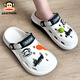 大嘴猴（paul frank）洞洞鞋男夏季戶(hù)外海邊沙灘鞋室內外包頭拖鞋厚底溯溪蹚水涼鞋女 白色(網(wǎng)球鞋花) 38-39