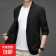 春夏秋季西服男士薄款休閑防曬衣小西裝輕薄春秋西裝上衣外套潮 黑色 薄款 3XL 建議(160-175斤)