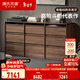 源氏木語(yǔ)實(shí)木斗柜家用骨骼線(xiàn)抽屜柜臥室黑胡桃木儲物柜黑標九斗櫥 1.65米斗柜(1658*400*810mm)