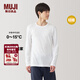 MUJI男式棉冬季圓領(lǐng)長(cháng)袖T恤男士打底衫男款秋衣男裝肌底衣保暖內衣 白色 M (170/92A)