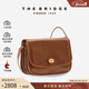 THE BRIDGE/橋牌 StoryDonna系列【新年禮物】手工牛皮單肩包女士復古斜挎包 棕色