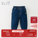 戴維貝拉【商場(chǎng)同款】?jì)和澴忧锒型蓍e牛仔棉褲夾棉加厚