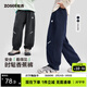 左西男童褲子2026新款運動(dòng)褲兒童彎刀褲中大童春裝運動(dòng)褲 藏青色 150