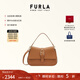 芙拉（FURLA）【情人節禮物】【明星同款】FLOW中號牛皮女士手提包單肩斜挎包 棕色