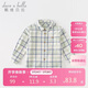 戴維貝拉春秋裝男童格子襯衫中大童棉襯衣兒童上衣童裝