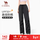 駱駝（CAMEL）防曬傘兵休閑長(cháng)褲女寬松顯瘦直筒運動(dòng)褲 Y25BA4L0032 幻影黑 M