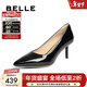 百麗（Belle）尖頭時(shí)尚優(yōu)雅單鞋氣質(zhì)顯瘦牛皮高跟鞋3O403AQ5 黑色 37