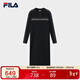 FILA 斐樂(lè )官方女子編織連衣裙2025冬修身半拉鏈連身毛衣長(cháng)裙