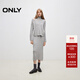 ONLY秋季簡(jiǎn)約百搭立領(lǐng)套裝針織長(cháng)裙連衣裙女|124346011 G47 淺花灰色 L (170) 88A
