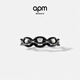 APM Monaco 黑色密鑲鏈環(huán)戒指個(gè)性時(shí)尚幾何感對戒情侶飾品禮物新年禮物 黑色 052