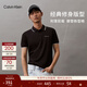 Calvin KleinJeans夏季男士商務(wù)休閑通勤ck撞色鑲邊翻領(lǐng)潮流多色短袖T恤POLO BAE-太空黑 S