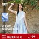 森馬（Semir）連衣裙女防曬背心裙溫柔甜美2025夏新款蝴蝶結A字短裙少女感 冰藍80990 L