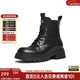天美意女靴商場(chǎng)同款系帶戶(hù)外百搭增高女馬丁靴時(shí)尚百搭女鞋