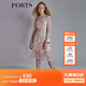 PORTS寶姿春夏新款線(xiàn)條點(diǎn)綴夢(mèng)幻蕾絲長(cháng)裙連衣裙SM8D030MPP015 粉色印花 XS (2)